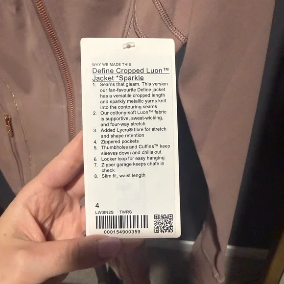 Lululemon Define Cropped Jacket - Twilight Rose / Rose Gold (Luon)*Sparkle - Picture 5 of 8
